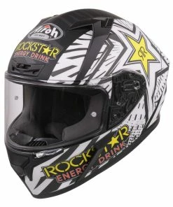 Best deal ✨ Airoh Valor Rockstar Full Face Helmet Black / White / Yellow 🔥
