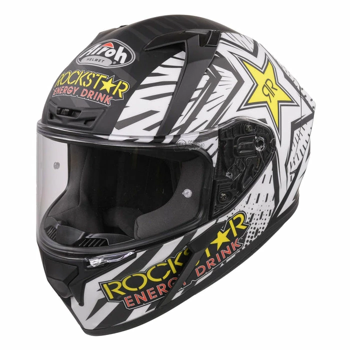 Best deal ✨ Airoh Valor Rockstar Full Face Helmet Black / White / Yellow 🔥