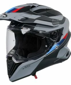 Hot Sale ⭐ Airoh Commander Skill Full Face Adventure Helmet Black / Grey 💯