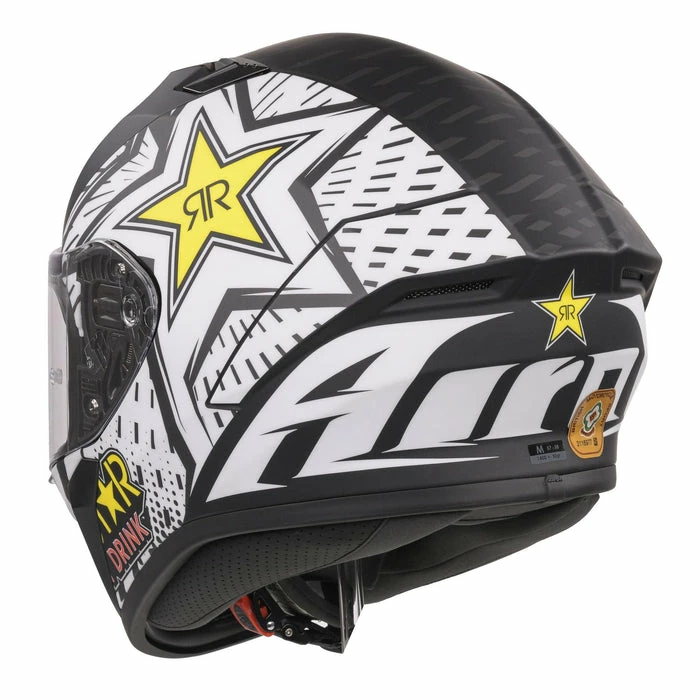 Best deal ✨ Airoh Valor Rockstar Full Face Helmet Black / White / Yellow 🔥 - Image 5