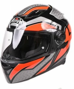 Budget 🤩 Airoh Movement S Steel Full Face Helmet Black / Grey / Orange ⭐