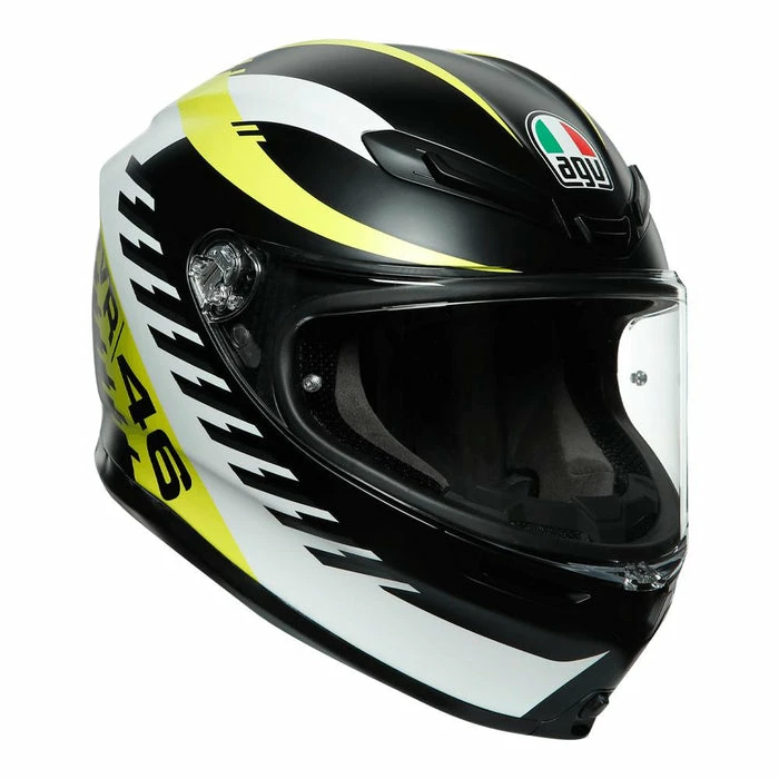 Hot Sale ๐ AGV K6 VR46 Full Face Helmet Black/White/Yellow ๐ - Image 3