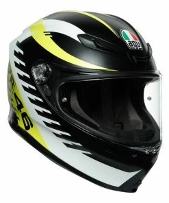 Hot Sale 🛒 AGV K6 VR46 Full Face Helmet Black/White/Yellow 🔔