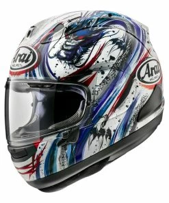 New 🔥 Arai RX-7V Kiyonari Tricolore Full Face Helmet White/Blue/Red ✔️