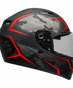 New 😉 Bell Qualifier Stealth Camo Full Face Helmet Matt Black/Red 😉