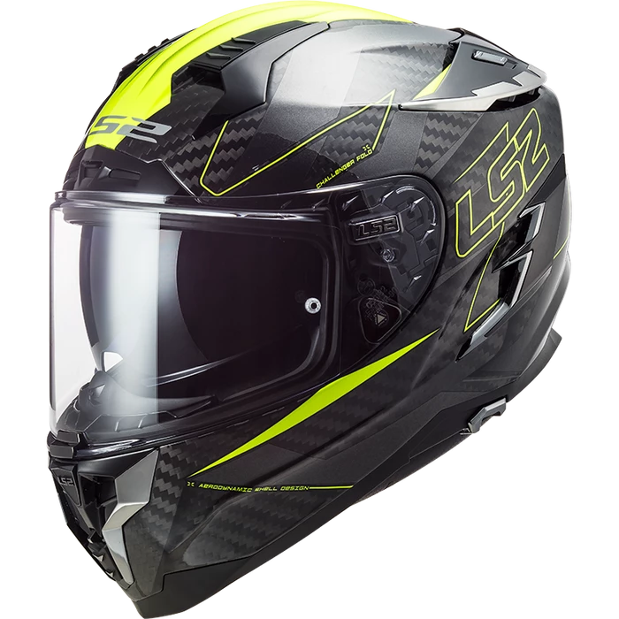 Deals ๐ LS2 Challenger Fold Full Face Helmet Carbon/Yellow Fluo ๐