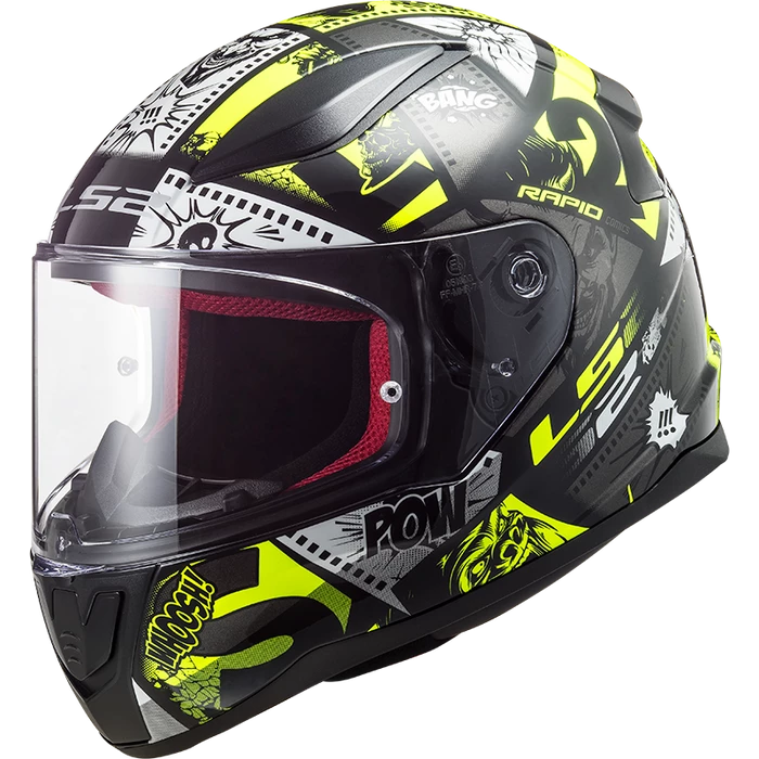 Promo ๐ LS2 Rapid Vignette Full Face Helmet Black/Fluo Yellow โค๏ธ