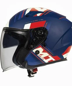 New 🤩 MT Avenue SV Sideway Open Face Helmet Matt Blue/Red/White 🔥