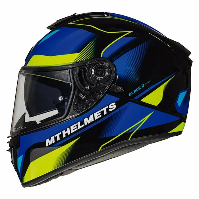 Cheapest ๐ MT Black Blade 2 SV Fugue Full Face Helmet Blue/Fluo Yellow ๐งจ