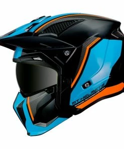 Best Pirce 😍 MT Streetfighter Twin Motocross Helmet Black/Blue/Orange 😀