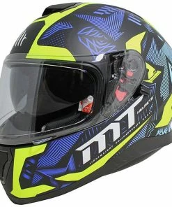 Best deal ๐ MT Thunder 3 SV Fractal Full Face Helmet Matt Black/Blue/Fluo โญ