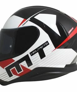 Best Sale 🧨 MT Thunder Ray Full Face Helmet Black White/Red 😍