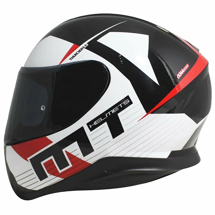 Best Sale ๐งจ MT Thunder Ray Full Face Helmet Black White/Red ๐ - Image 2
