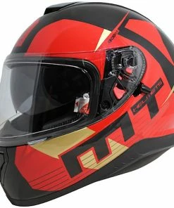 Best Sale ๐ MT Thunder Ray Full Face Helmet Black/Red/Gold ๐