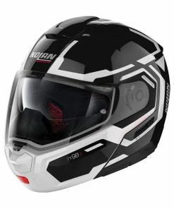 Discount ⌛ Nolan N90-3 Driller Flip Up Helmet Black/White 🌟