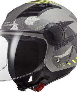 Discount โ LS2 Airflow Camo Open Face Helmet Matt Titanium/Yellow โ๏ธ