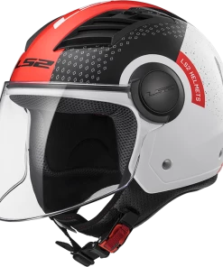 Wholesale ❤️ LS2 Airflow Condor Open Face Helmet White/Black/Red 😀