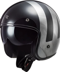 Cheap โจ LS2 Bob Lines Open Face Helmet Black/Metal โ