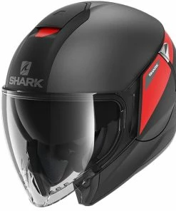 Hot Sale 👏 Shark City Cruiser Karonn Open Face Helmet Matt Black/Red/Silver 🎁