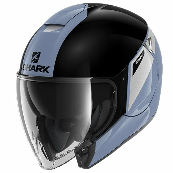 Discount 🌟 Shark City Cruiser Karonn Open Face Helmet Silver/Black ⭐