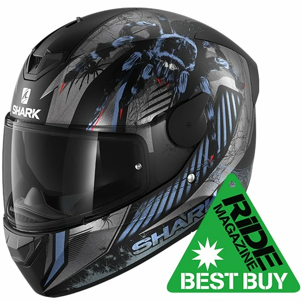 Cheapest โจ Shark D-Skwal 2 Atraxx Full Face Helmet Matt Black/Anthracite/Blue ๐งจ