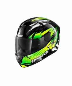 New 😉 Shark D-Skwal 2 Penxa Full Face Helmet Black/Green/Yellow 🎉