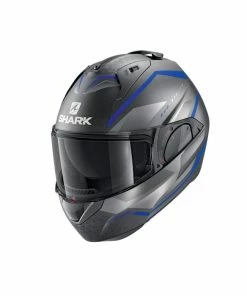 Cheap ๐ฅ Shark Evo ES Yari Flip Up Helmet Matt Anthracite/Blue/Silver โค๏ธ
