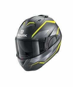 Buy 😍 Shark Evo ES Yari Flip Up Helmet Matt Anthracite/Yellow/Silver ❤️