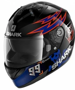 Promo ✨ Shark Ridill 1.2 Catal Bad Boy Full Face Helmet Black/Blue/Orange 👏