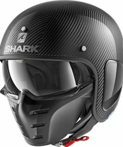 Wholesale 🧨 Shark S-Drak Carbon Fibre Skin Open Face Helmet Black/Carbon 💯