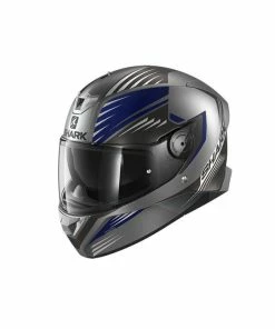 Deals 🔥 Shark Skwal 2 Hallder Full Face Helmet With LED Safety Lights Matt Anthracite/Blue 🔔