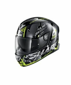 Best Pirce 👏 Shark Skwal 2.2 Noxxys Full Face Helmet With LED Lights Black/Yellow/Silver 💯