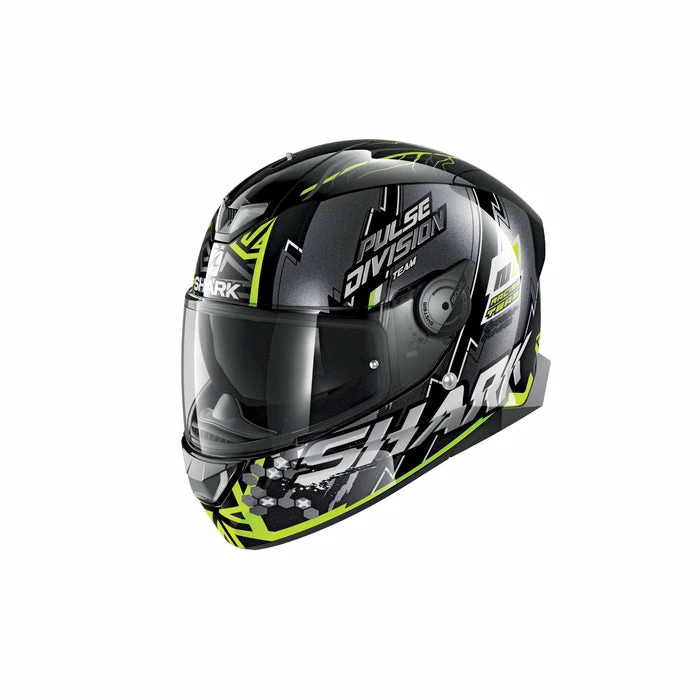 Best Pirce 👏 Shark Skwal 2.2 Noxxys Full Face Helmet With LED Lights Black/Yellow/Silver 💯