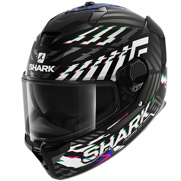 Brand new 👍 Shark Spartan GT E-Brake Full Face Helmet Black/White/Anthracite 🥰