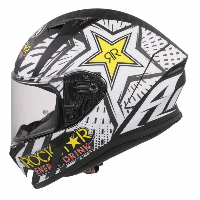 Best deal ✨ Airoh Valor Rockstar Full Face Helmet Black / White / Yellow 🔥 - Image 3