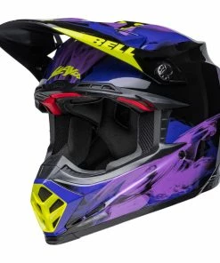 Deals 🔥 Bell MX 2022 Moto-9S Flex Slayco Full Face Helmet Black/Purple 🌟 -Shark shop bell moto 9s flex dirt helmet slayco gloss black purple front left 04568.1628002339 700x700