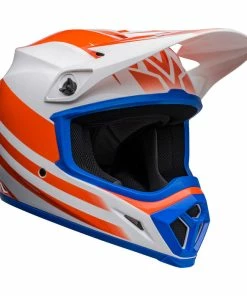 Buy 👏 Bell MX 2022 MX-9 Mips Disrupt Full Face Helmet White/Orange 😀