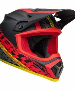 Budget 👍 Bell MX 2022 MX-9 Mips Offset Full Face Helmet Black/Red 🔥