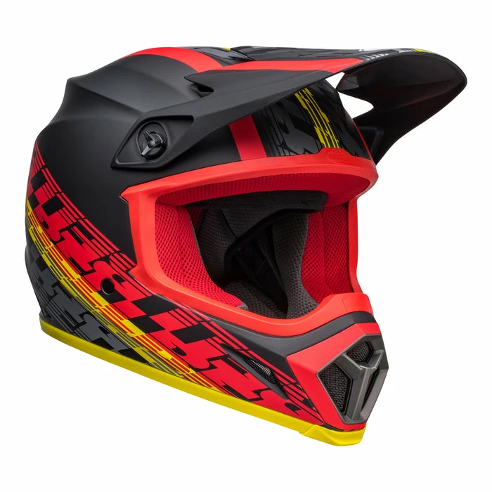 Budget 👍 Bell MX 2022 MX-9 Mips Offset Full Face Helmet Black/Red 🔥